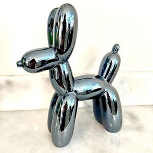 NWT Gunmetal Grey Balloon Dog High Quality Ceramic Modern Art Figurine